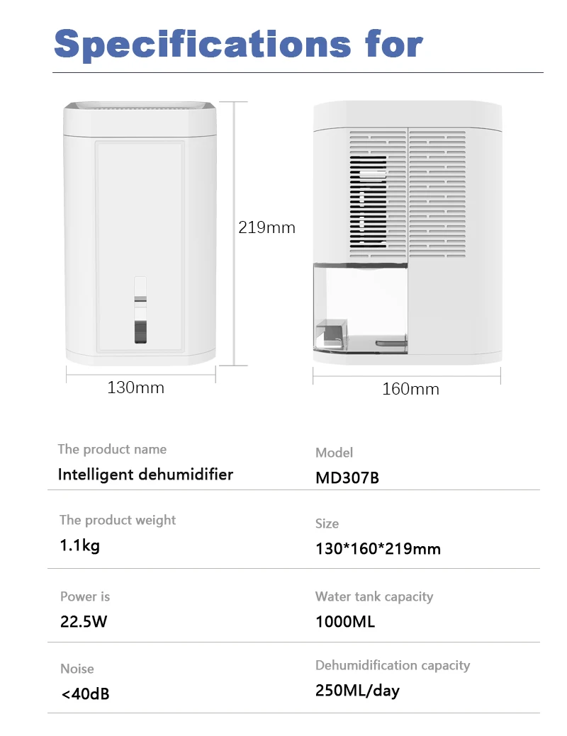 7つのカラフルなLEDライトを備えた家庭用除湿機自動シャットオフ、時間