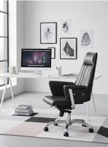Luxury Leather Executive Office Chair with Ergonomic Design Modern Tilt Function and Adjustable Height 3