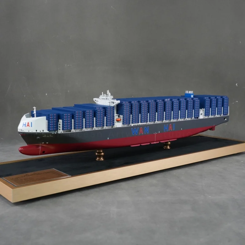 【LAC】O.A.S Manufacturer Handicraft Ship Model Upscale  Business Gifts Custom 65cm WAN HAI Container Ship Model