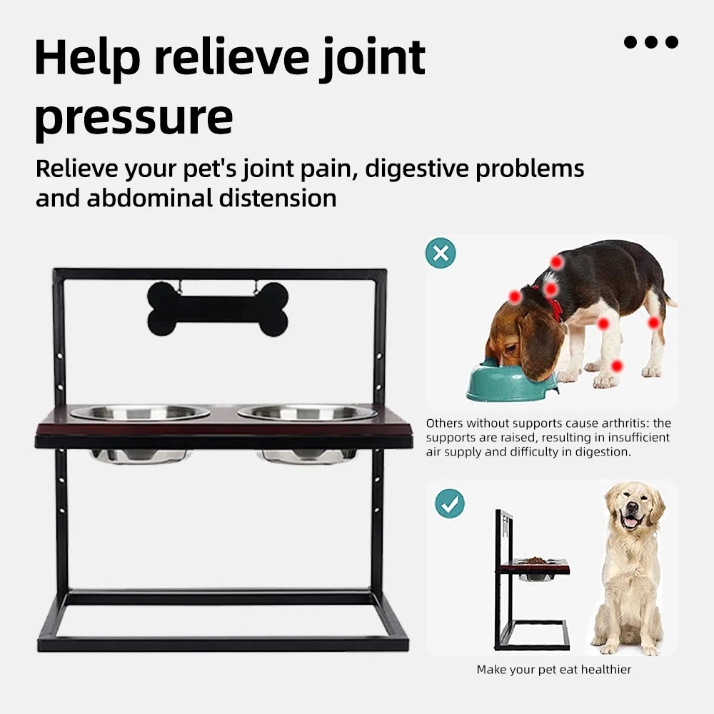 Wholesale Stainless Steel Eco-Friendly Heights Adjustable Dog Bowl Sta - product detail 4