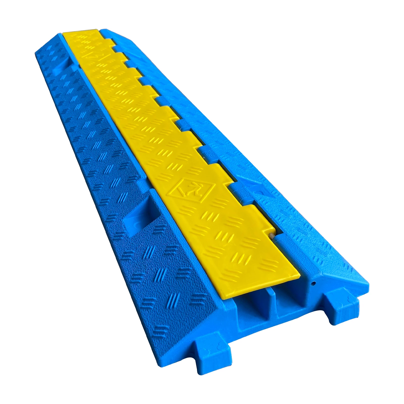 Protections de câbles extérieures 2 canaux, couverture en PVC caoutchouté, rampe en plastique pour câbles