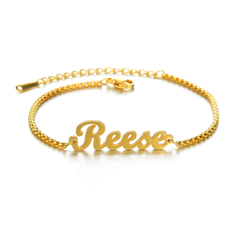 Customized Stainless Steel Baby Name Bracelets For Baby Gold Silver