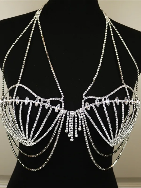 Nightclub Statement Bling Crystal Harness Underwear Sexy Women