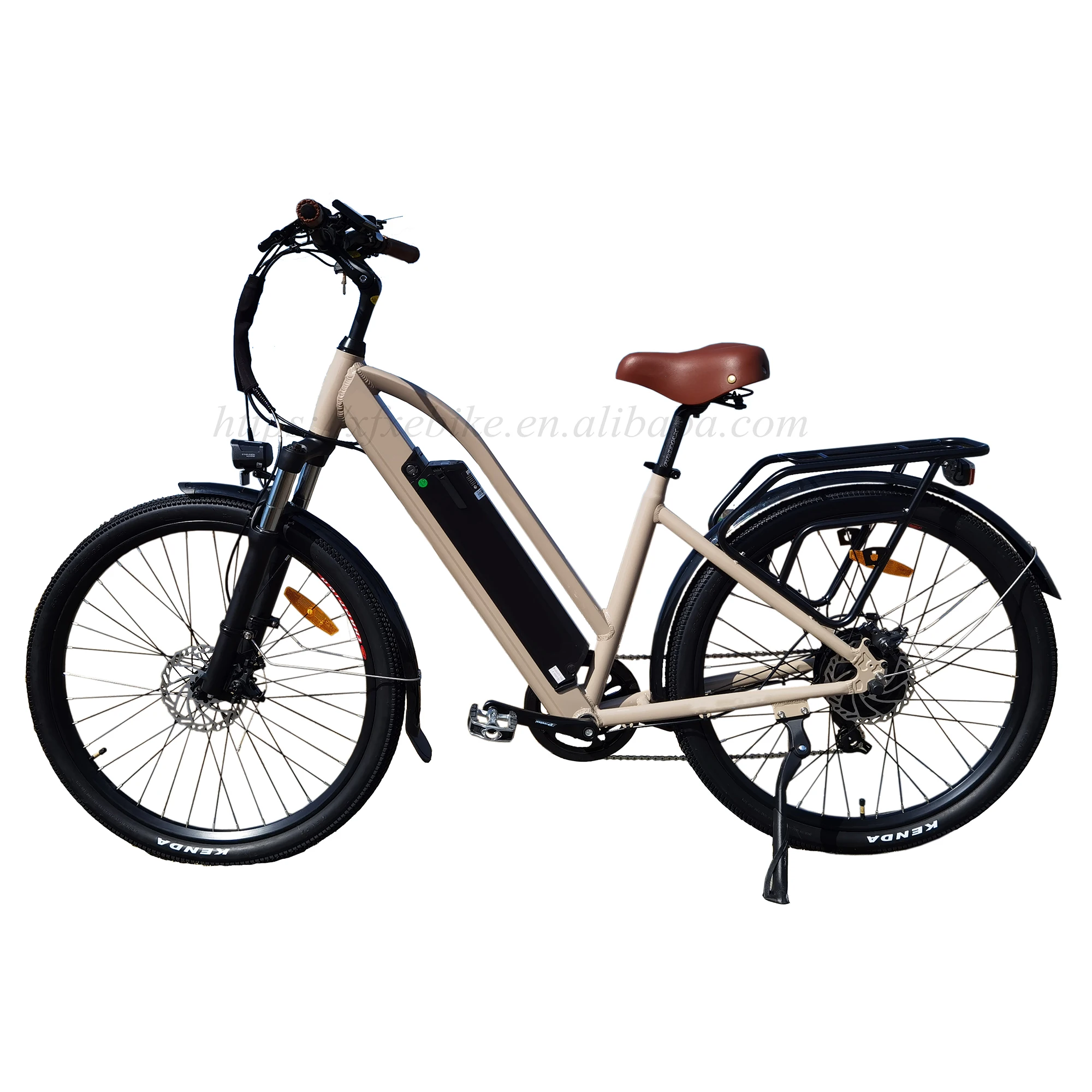 26'' Electric City Bike 2 Seat New Model Electronic Mountain Bicycle 500w Step Thru E-bike For Commuter