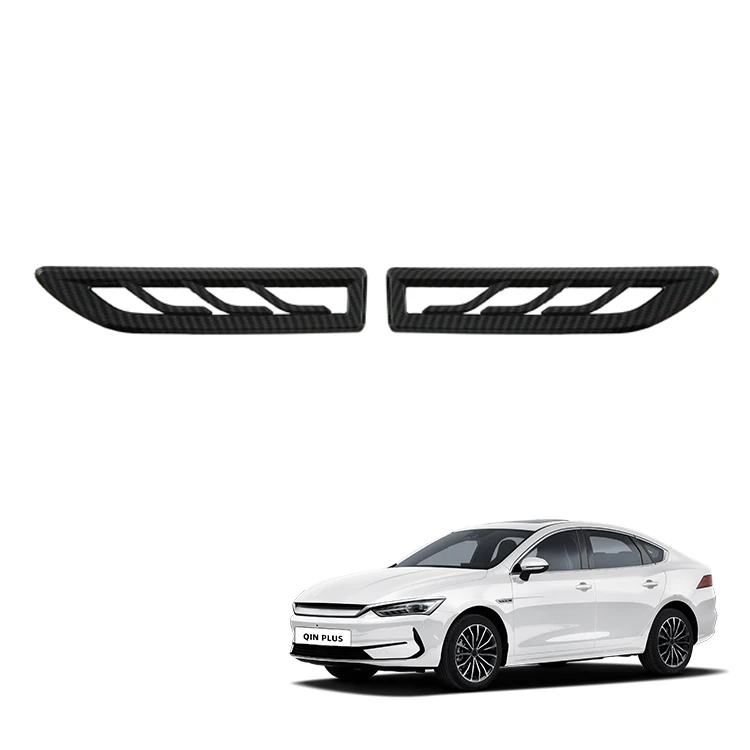 Car Fender Trim for BYD Qin Plus Accessories ABS Carbon Fiber Pattern Side Fender Camera Vent Cover Exterior Accessory