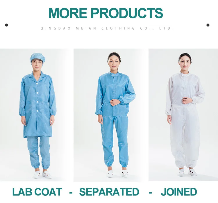 Cleanroom White Antistatic Clothes Esd Uniform Esd Smock Antistatic