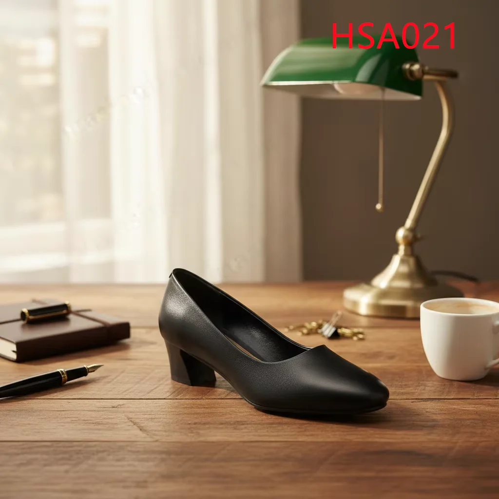 LXG,airport Staff Full Grain Leather Women Oxford Office Shoes No-shoelace Anti-order Fashion Block Heel Lady Dress Shoes HSA021
