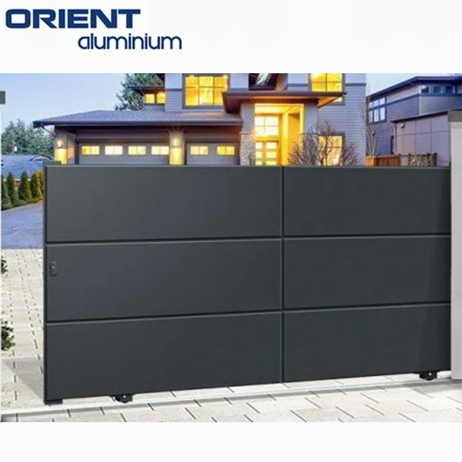New Style Aluminum Design Sliding Main Gate Factory Design Courtyard Entrance Aluminum House Main Automatic Gate Price