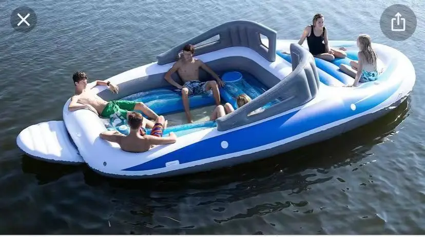 Newest inflatable airtight water party boat for Island Float