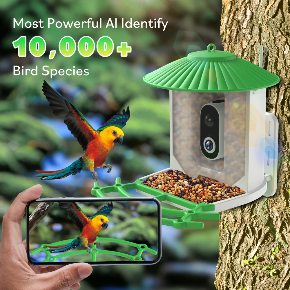 App Remote View Smart Ai Identify Bird Motion Detection 1.8L Birds Feeder Camera Wifi Outdoor Ip65 Night Vision Gift For Friend 11