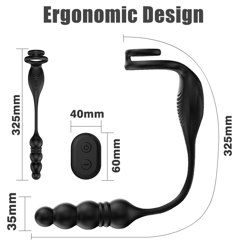9 Vibrating Modes 3 In 1 Prostate Testicles Stimulator Male G Spot