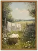 Paesaggio di fiori selvatici in stile rustico incorniciato