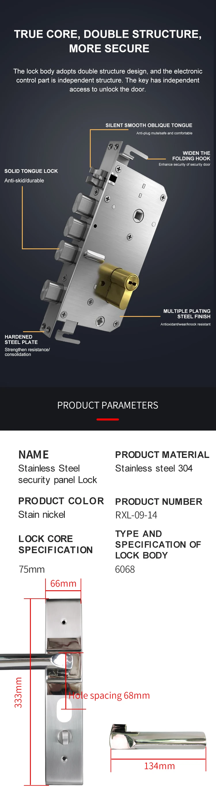 Modern High Security Anti-Theft Outdoor Gate 6068 Stainless Steel 304 ...