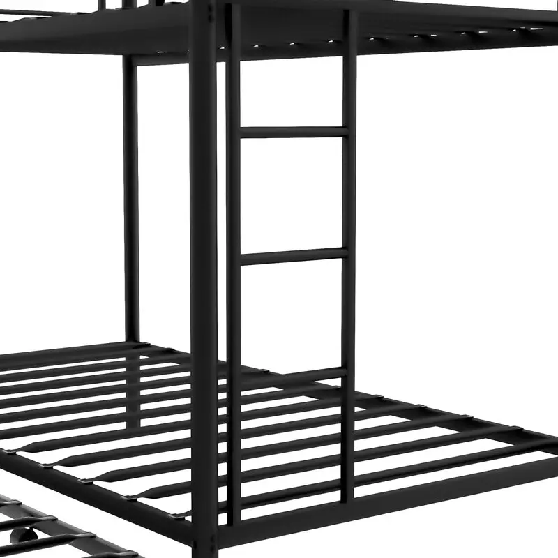 White Wrought Iron Bed Kids Double Twin Single Metal Bunk Bed With