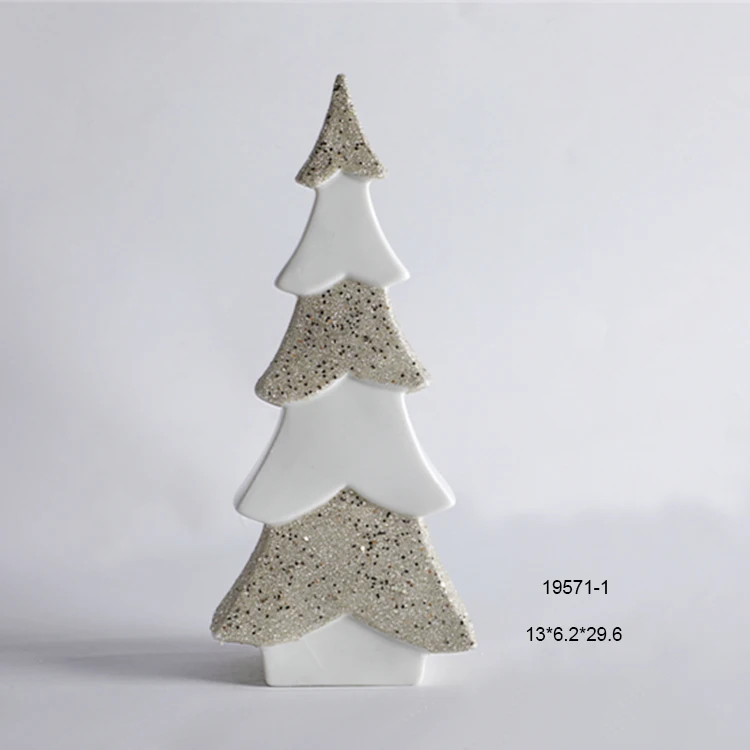 季節のテーブルセラミックオーナメントホワイトスターツリー