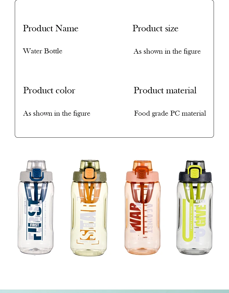 Large Capacity BPA-Free Gym Water Bottles for Workouts and On-the-Go Hydration 1250ml/1950ml