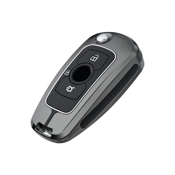 Zinc Alloy +Leather Car Key Case for Chevrolet Tahoe Suburban for GMC Yukon for Buick ENVISION S Plus Avenir 2020 2021 2022 2023