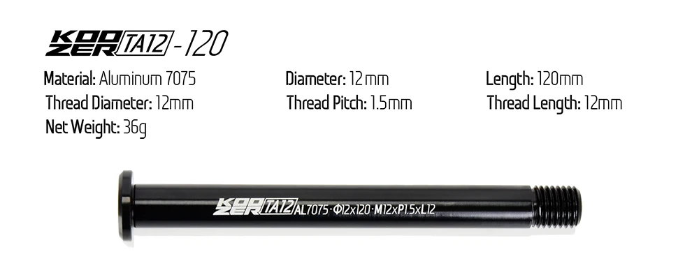 KOOZE TA12 12x100/142/148 Boost 12mm Fork Frame Hubs Wheel Bike for MTB Road Bicycle Parts AL7075 Thru Axle Skewers Shaft Rod