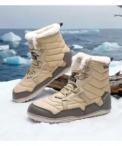Warm Comfortable Lightweight Waterproof Windproof Non-Slip Low-Cut Fleece-Lined Wool Thinsulat-Padded Winter Snow Boots Couple