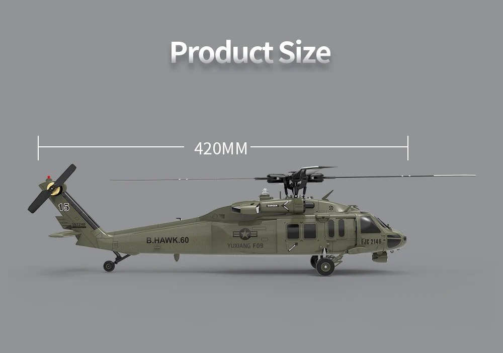 F09 UH60 Black Hawk RC Helicopter Model Aviation 6-axis Gyro 6CH Dual  Brushless Motor Rtf Remote Control Aircraft Toy| Alibaba.com