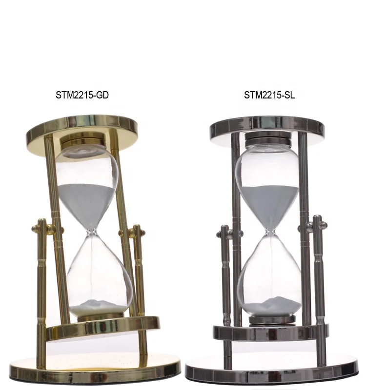 Высококачественная металлическая вращающаяся латунная нержавеющая рама цветной песок 30 минут песочные часы таймер