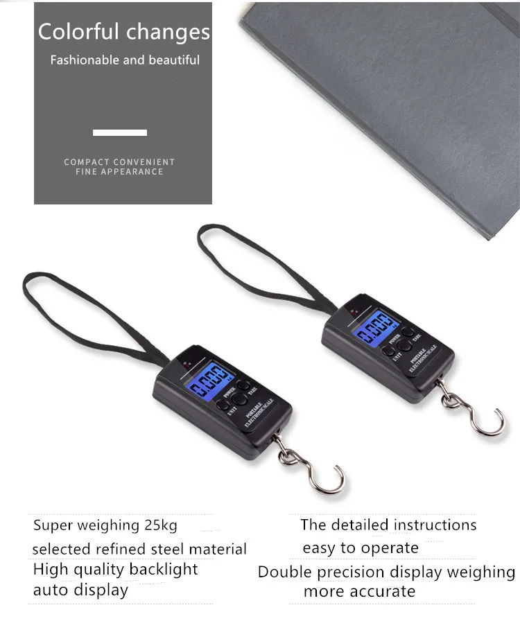 Portable Electronic Hook Scale For Fishing Luggage 40kg_voghion.com