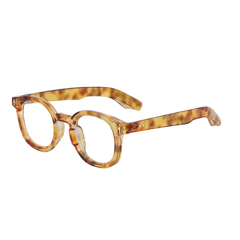 Blue Leopard Fashion Brand Round Reading Glasses Men Women 2024