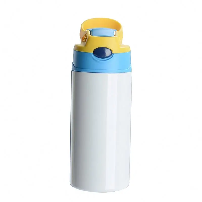 Wholesale 12oz Sublimation Kids Tumbler White Blank Sippy Cup With Straw Stainless Steel Water Bottle For Children Birthday Gift_voghion.com