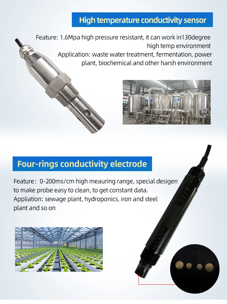 Industrial Online Conductivity Sensor And Salinity Sensor Ec Tds Probe