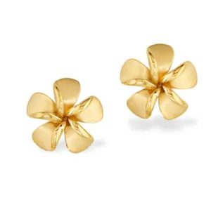 Customized 925 Sterling Silver Multi-color Gold Plated Plumeria Hawaiian Earrings Custom Silver Jewelry