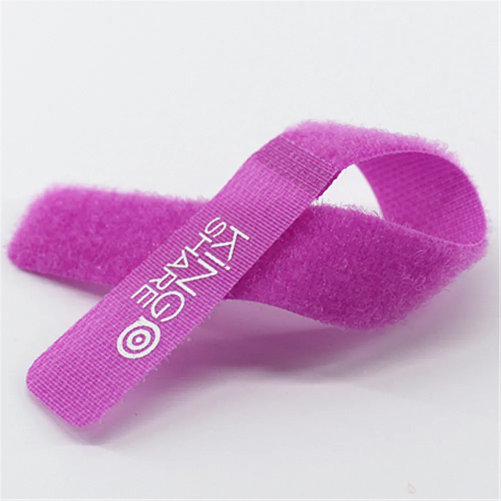 High Quality Printed Custom Logo Colorful Hook And Loop Cable Tie