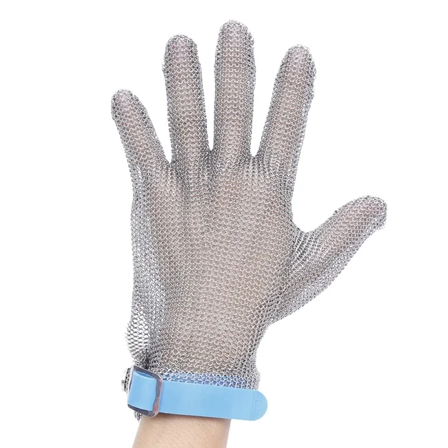 Stainless Steel Chainmail Glove Anti-Cut Safety Glove with Five