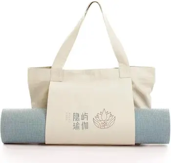 New designer Custom Logo Lightweight Multifunction Yoga Mat Bag nature cotton canvas tote bag