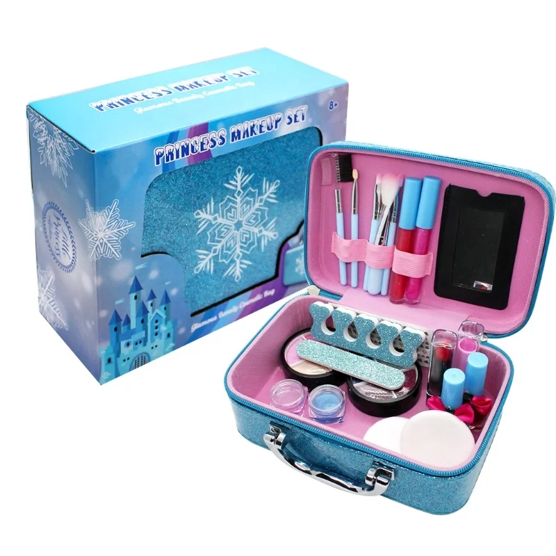 Kids Real Makeup Kit for Little Girls:with Blue Dream Bag - Real, Non  Toxic, Washable Make Up Dress Up Toy - Gift for Toddler Young Children  Pretend