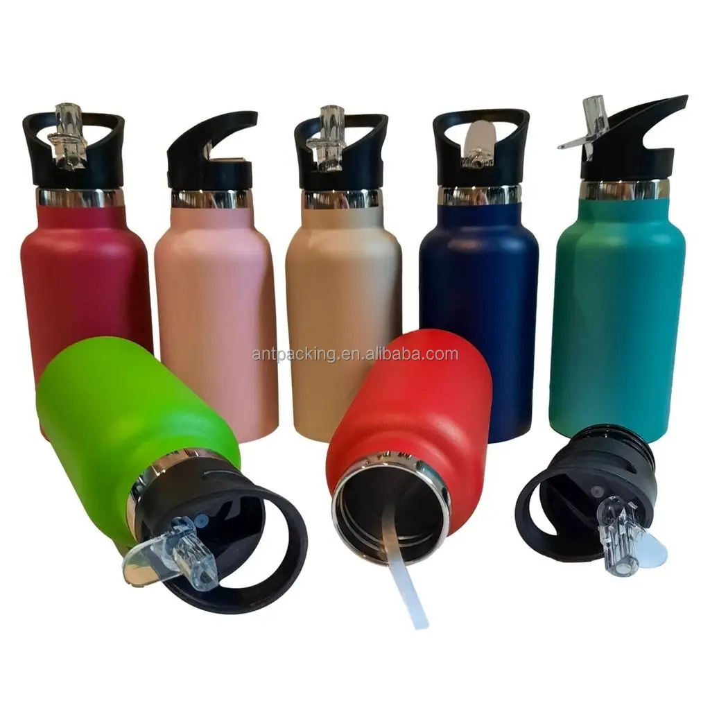 Factory Direct Supply Vacuum Insulated Water Bottle Eco-friendly Stainless Steel Water Bottle With Straw Lid