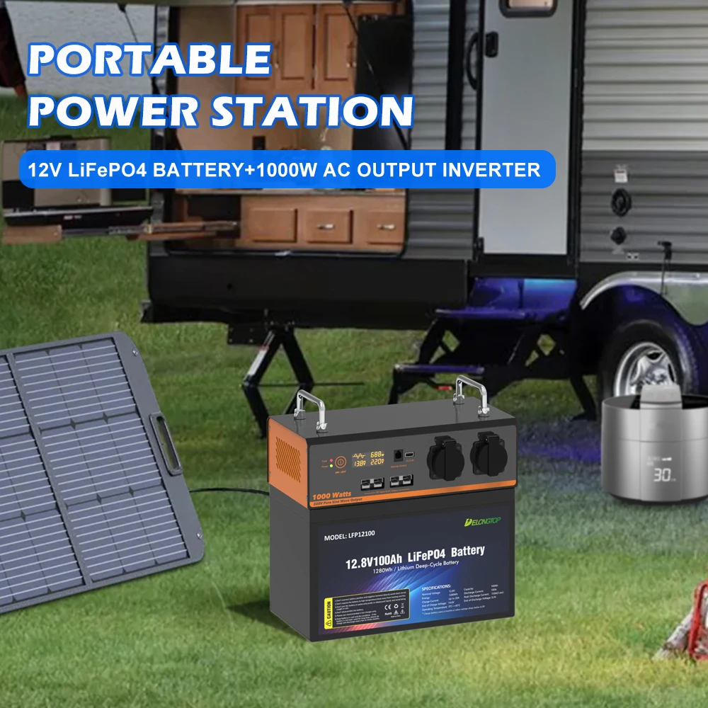 Outdoor Power Supply 1000w Lithium Ion Energy System Charging Rechargeable Solar Generator 8182