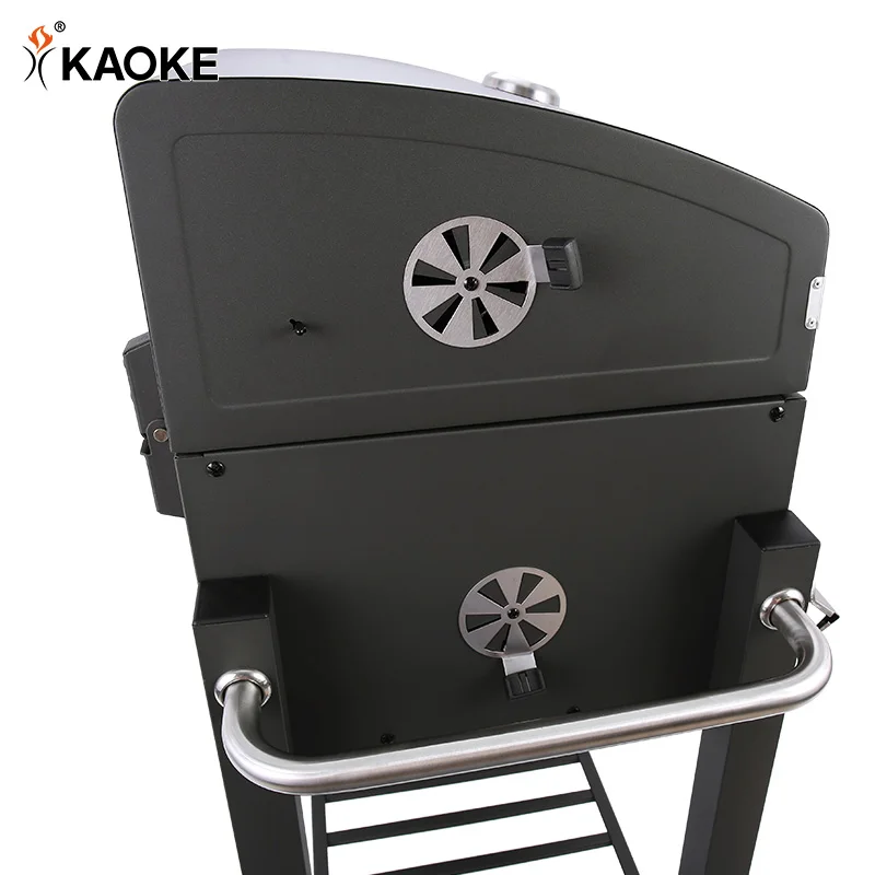 Kaoke 24 Inch Black Outdoor Bbq Charcoal Grill Patio Barbeque Grill Adjustable Height Barbecue