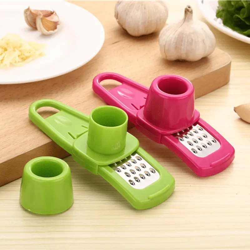 Hot Selling JIEJUN Plastic Garlic Press Cutter Kitchen Utensil Easy Control Easy Clean Manual Garlic Masher Home Restaurant Use