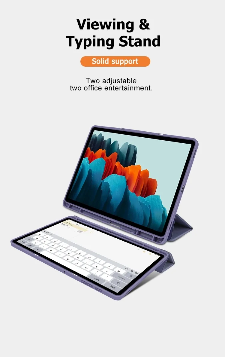 Leather Smart Cover Stand Tpu Back Folio Tablet Case With S Pen Holder