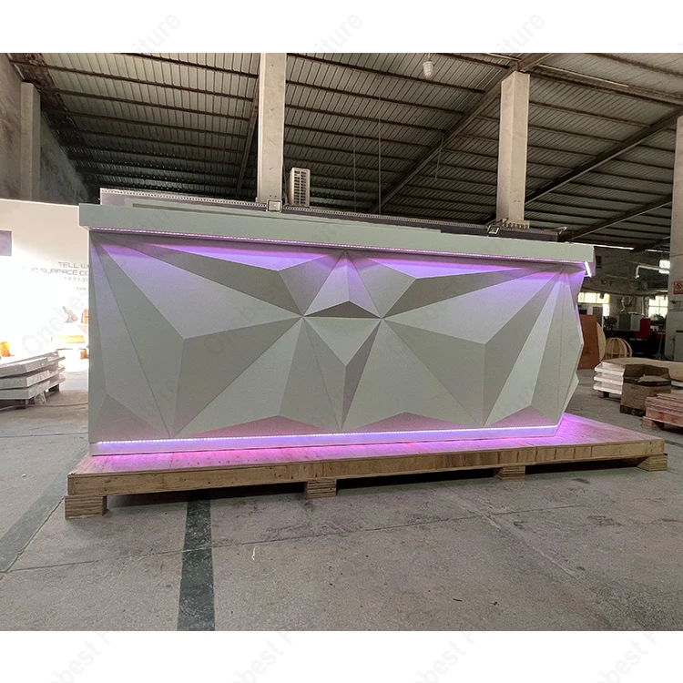 L Shaped Night Club Corner Bar Counter with Back Display