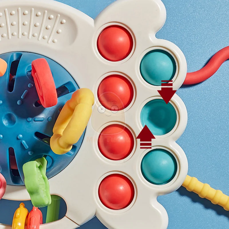 Младенцы успокаивающий прорезывания зубов дорожные детские игрушки Монтессори игрушки для малышей Сенсорное развитие cетчатый рюкзак с затягивающимися активности Игрушка