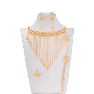 Dongli Gorgeous Jewelry Set: Intricate Honeycomb Design with Delicate Tassels, Earring, Bracelet, and Ring for Elegant Style