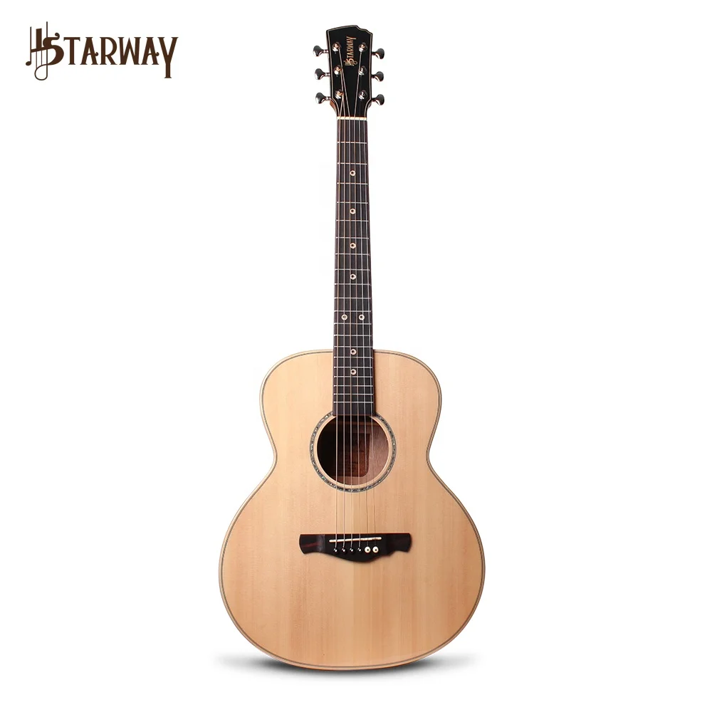 starway g31 40 inch spruce acoustic guitar handmade solid top 6
