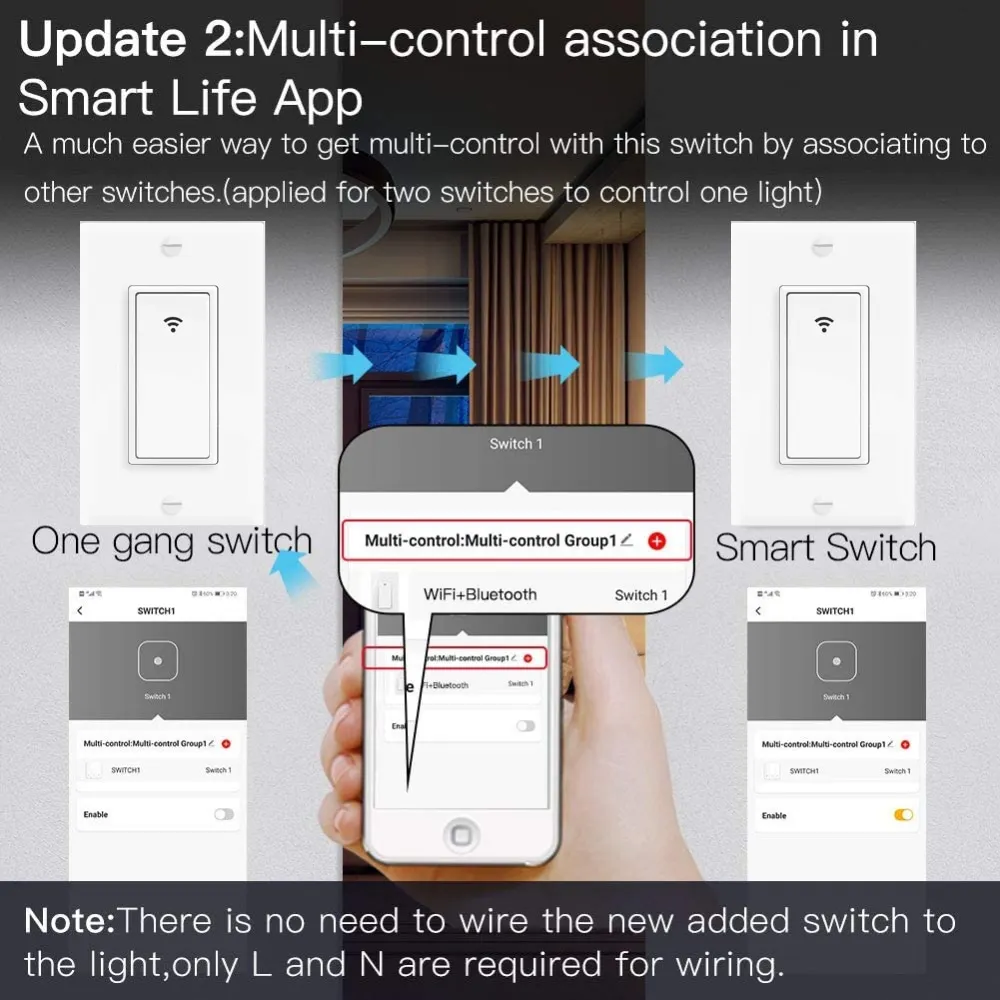 With Alexa Smart Wifi Light Switches,Wireless Switch Remote/voice