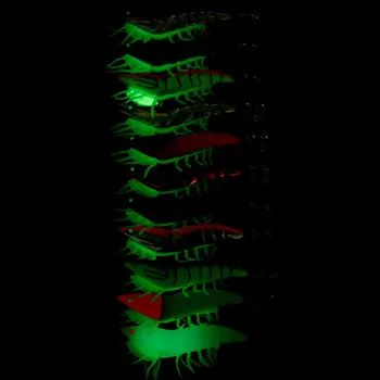 Cheery Wholesale SJ026 Luminous Shrimp Shaped Baits 12cm 20g 3.5# Saltwater Squid Jig Fishing Lures Plastic Ocean Boat Fishing – Metal Jig – view 5