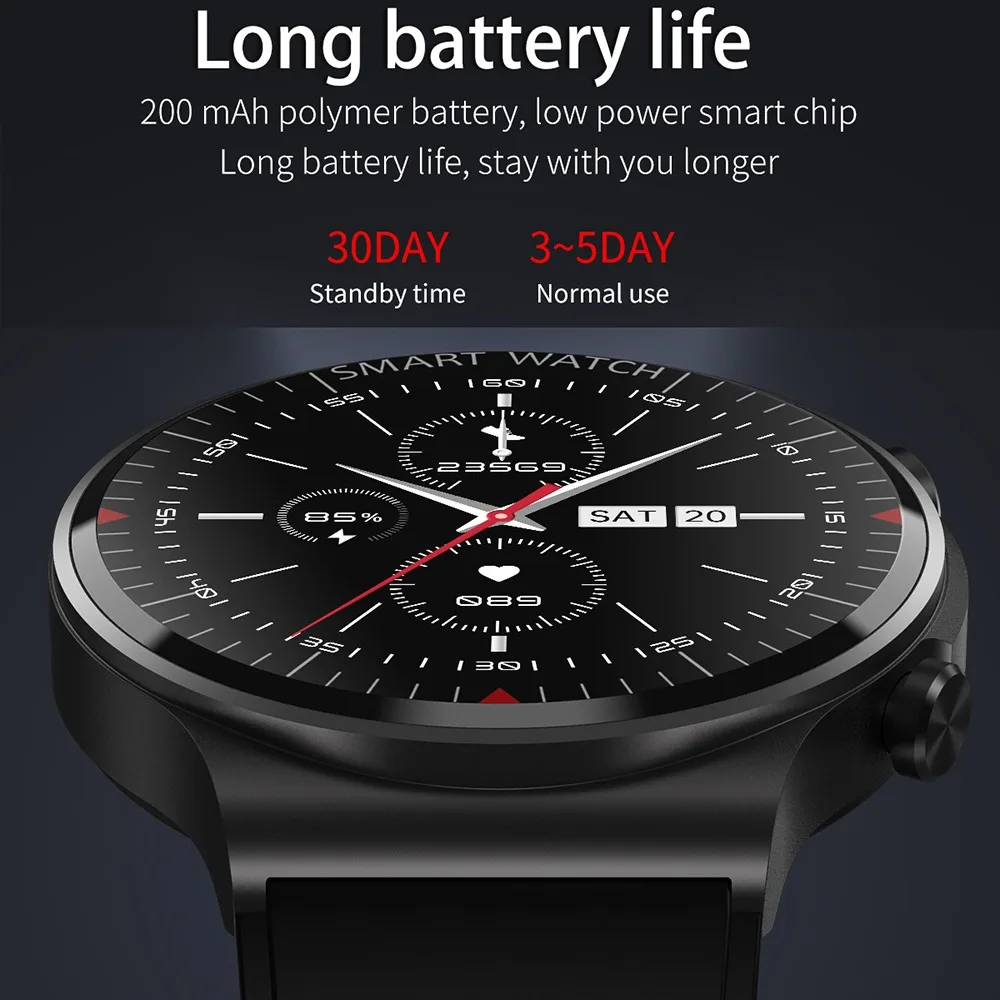 2022 Smart Watch C12 Full Round Touch Screen Heart Rate Monitor Sports Fitness Tracker Android IOS Watches Men Smartwatch