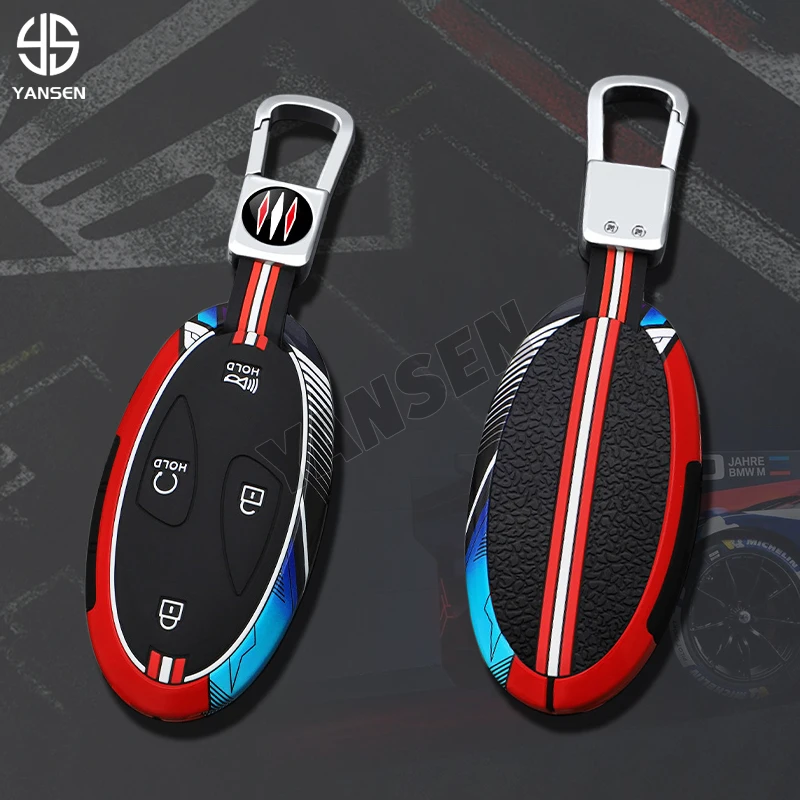 5 7 Buttons Metal Car Key Fob Case Cover for Hyundai Grandeur GN7 Kona Ev 6 Elantra 2023 2024 2025 Keychain Accessories
