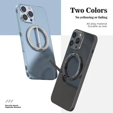 Foldable Portable Zinc Alloy Magnetic Mobile Phone Holder with Adjustable Height for Desk and Bed Use