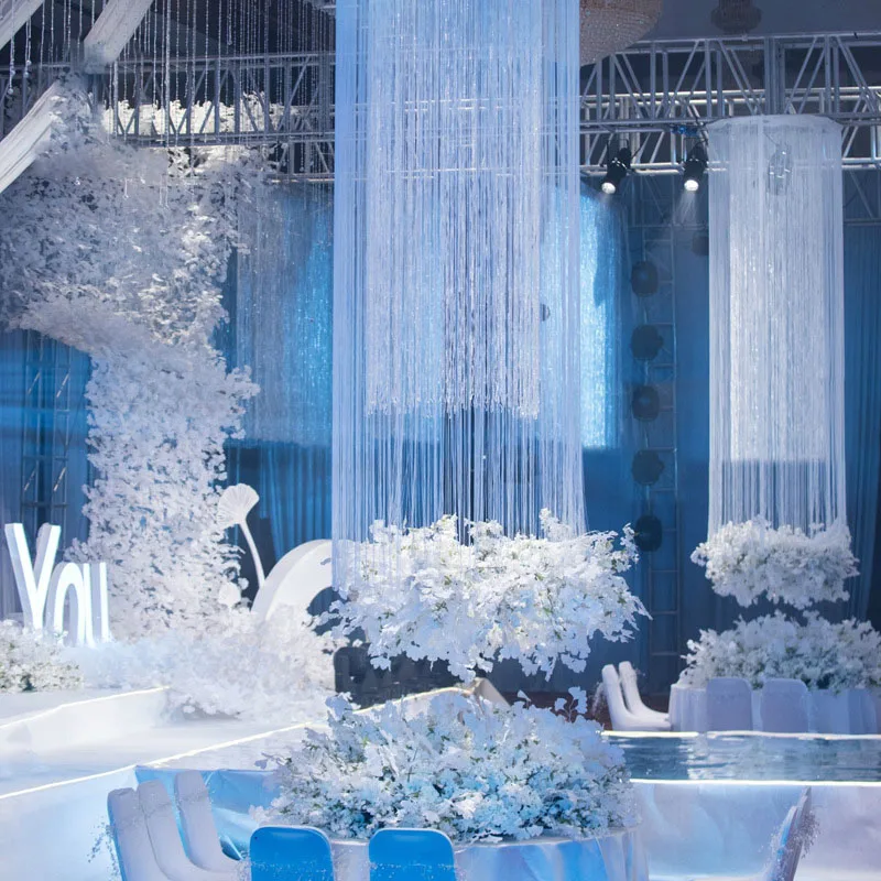 Bravo толстый серебряный подвесной декоративный занавес на свадьбу