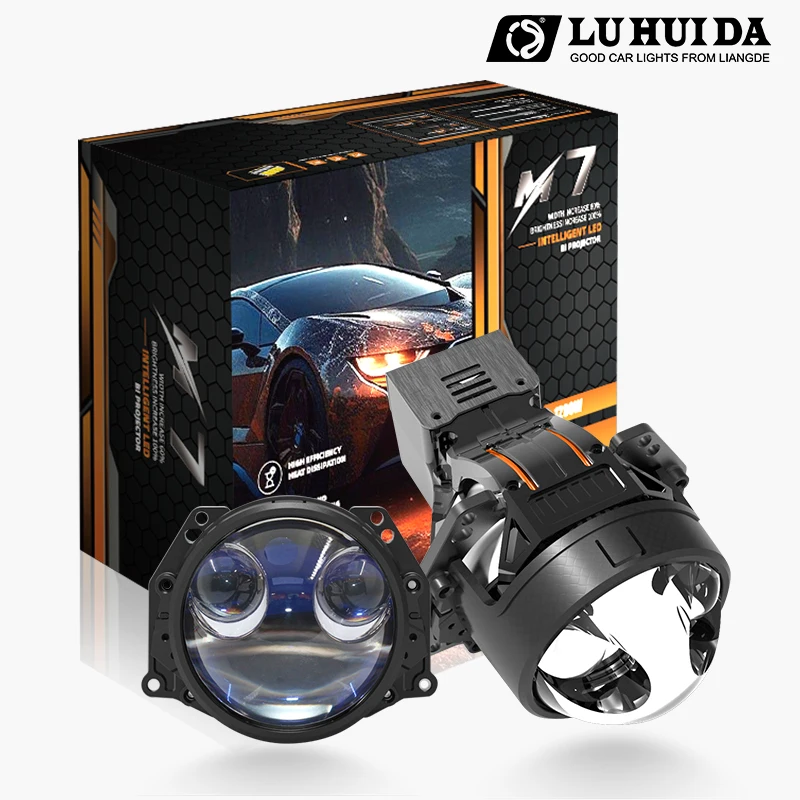 High Definition Car Detailing Light Led M7 New Three-eye High-power Bifocal Lens with Laser Bi Project Light Bulbs for Cars